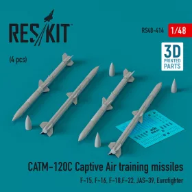   ResKit Models CATM-120C Captive Air Training Missiles (4 pcs.) - CATM-120C gyakorlórakéták, 4 db