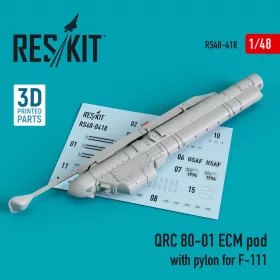   ResKit Models QRC 80-01 ECM pod with pylon for F-111 (3D Printed) - F-111 – QRC 80-01 ECM zavarókonténer pilonnal