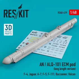   ResKit Models AN / ALQ-101 ECM pod (long length version) (F-4, Jaguar, A-7, F-5, F-111, Buccaneer, Vulcan) (3D Printed) - AN / ALQ-101 ECM – konténer
