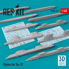   ResKit Models Pylons for Su-27 (3D Printed) - Su-27 – fegyverfelfüggesztő pilonok
