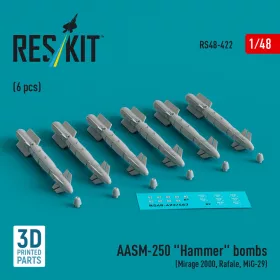   ResKit Models AASM-250 Hammer (6 pcs) (Mirage 2000, Rafale, MiG-29) (3D Printed) - AASM-250 Hammer – irányított bombák, 6 db