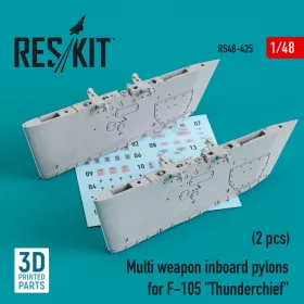   ResKit Models Multi weapon inboard pylons for F-105 Thunderchief (2 pcs) (3D Printed) - belső szárnypilonok többféle fegyverzethez, 2 db