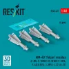 ResKit Models AIM-4D Falcon missiles (4 pcs) (F-89J, F-101B/F, CF-101B/F, F-102A, F-4(C,D,E,EJ), J-35F/J, J-37, AJ-37) (3D Printed) - AIM-4D Falcon – rakéták, 4 db