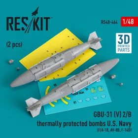   ResKit Models GBU-31 (V) 2/B thermally protected bombs U.S. Navy (2 pcs) (F/A-18, AV-8B, F-14D)(3D Printed) - GBU-31 (V) 2/B – hővédett bombák, 2 db