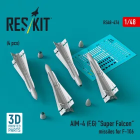   ResKit Models AIM-4 (F, G) Super Falcon missiles for F-106 (4 pcs) (3D Printed) - AIM-4 (F, G) Super Falcon – rakéták, 4 db
