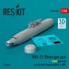 ResKit Models SUU-23 20mm gun pod (close gun bay) for British Phantom (RAF & RN) (1 pcs) (3D Printed) - gépágyúkonténer, 1 db