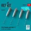 ResKit Models Mk.83 bombs with MAU-91 (4 pcs) (A-4E, A-4F, B-52G/H) (3D printed) - Mk.83 – bombák, 4 db