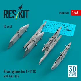   ResKit Models Pivot pylons for F-111C with LAU-105 (4 pcs) (3D Printed) - fegyverfelfüggesztő pilonok, 4 db