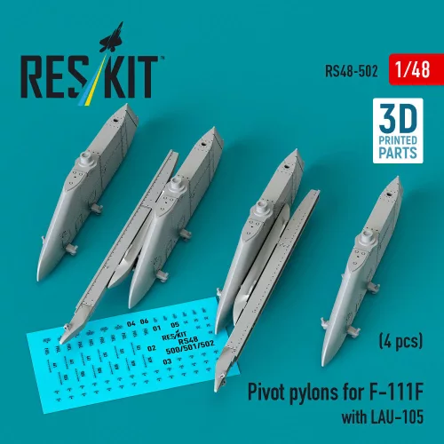 ResKit Models Pivot pylons for F-111F with LAU-105 (4 pcs) (3D Printed) - fegyverfelfüggesztő pilonok, 4 db
