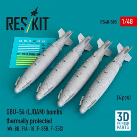   ResKit Models GBU-54 (LJDAM) bombs thermally protected (4 pcs) (AV-8B, F/A-18A-F, F-35B, F-35C) (3D Printed) - GBU-54 (LJDAM) – bombák, 4 db