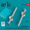 ResKit Models Exocet missiles (2 pcs) (Sea King, Super Etendard, Mirage 2000, Rafale, Mirage F.1) (3D Printed) - Exocet – rakéták, 2 db