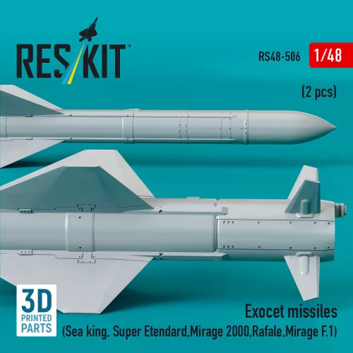 ResKit Models Exocet missiles (2 pcs) (Sea King, Super Etendard, Mirage 2000, Rafale, Mirage F.1) (3D Printed) - Exocet – rakéták, 2 db