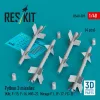 ResKit Models Python 3 missiles (4 pcs) (Kfir, F-15, F-16, MiG-21, Mirage F.1, JF-17, FC-1) (3D Printed) - Python 3 – rakéták, 4 db