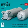 ResKit Models CBU-89A cluster bombs GATOR (4 pcs) (A-10, F-15E, F-16, B-52, B-1B, B-2) (3D Printed) - CBU-89A – kazettás bombák, 4 db