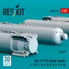 ResKit Models CBU-97/105 cluster bombs (4 pcs) (F-15E, F-16, A-10, B-1B, B-2, B-52) (3D Printed) - CBU-97/105 – kazettás bombák, 4 db