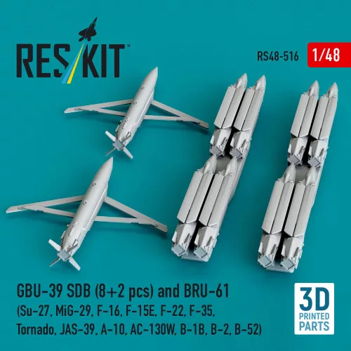 ResKit Models GBU-39 SDB bombák, 8 db + BRU-61 bombafelfüggesztők, 2 db