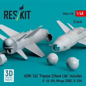   ResKit Models AGM-142 Popeye 2/Have Lite missiles (2 pcs) (F-16I, Kfir, Mirage 2000C, B-52H) (3D Printed) - AGM-142 Popeye 2/Have Lite – rakéták, 2 db