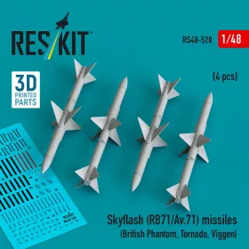   ResKit Models Skyflash (RB71/Av.71) missiles (4 pcs) (British Phantom, Tornado, Viggen) (3D Printed) - Skyflash (RB71/Av.71) – rakéták, 4 db