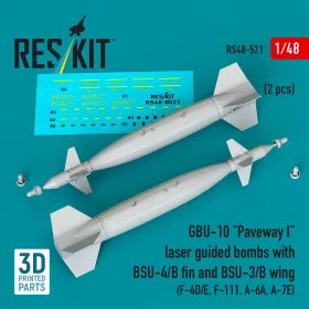  ResKit Models GBU-10 Paveway I – BSU-4/B + BSU-3/B vezérsíkkal, 2 db