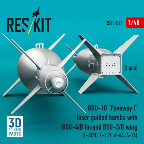 ResKit Models GBU-10 Paveway I – BSU-4/B + BSU-3/B vezérsíkkal, 2 db