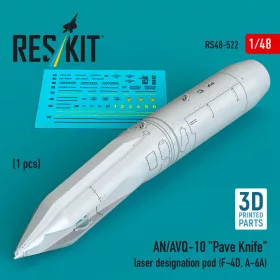  ResKit Models AN/AVQ-10 Pave Knife laser designation pod (1 pcs) (F-4D, A-6A) (3D Printed) - AN/AVQ-10 Pave Knife laser designation – konténer, 1 db