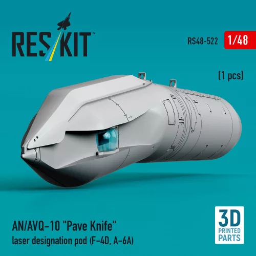 ResKit Models AN/AVQ-10 Pave Knife laser designation pod (1 pcs) (F-4D, A-6A) (3D Printed) - AN/AVQ-10 Pave Knife laser designation – konténer, 1 db