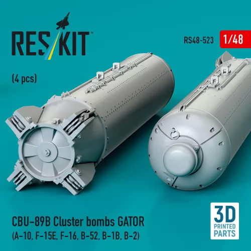 ResKit Models CBU-89B cluster bombs GATOR (4 pcs) (A-10, F-15E, F-16, B-52, B-1B, B-2) (3D Printed) - CBU-89B – kazettás bombák, 4 db