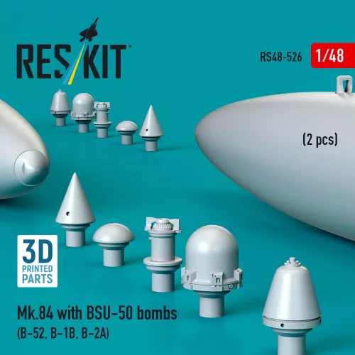 ResKit Models Mk.84 with BSU-50 bombs (2 pcs) (B-52, B-1B, B-2A) (3D printed) - bombák BSU-50 egységgel, 2 db