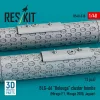 ResKit Models BLG-66 Belouga cluster bombs (2 pcs) (Mirage F.1, Mirage 2000, Jaguar) (3D Printed) - BLG-66 Belouga – kazettás bombák, 2 db