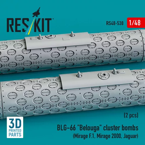 ResKit Models BLG-66 Belouga cluster bombs (2 pcs) (Mirage F.1, Mirage 2000, Jaguar) (3D Printed) - BLG-66 Belouga – kazettás bombák, 2 db