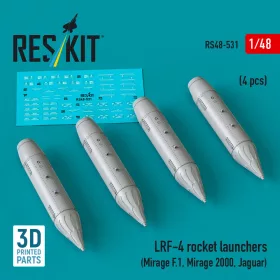   ResKit Models LRF-4 rocket launchers (4 pcs) (Mirage F.1, Mirage 2000, Jaguar) (3D Printed) - rakétaindítók, 4 db