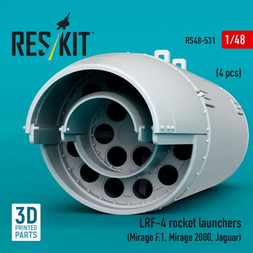 ResKit Models LRF-4 rocket launchers (4 pcs) (Mirage F.1, Mirage 2000, Jaguar) (3D Printed) - rakétaindítók, 4 db