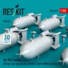 ResKit Models AN-M57 bombs (250 lbs, box-type fin) for all USAF & RAF of WW2 & Korean War (8 pcs) (3D Printed) - AN-M57 – bombák, 8 db