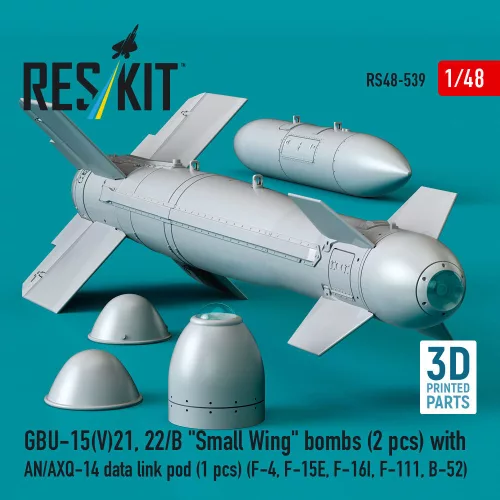 ResKit Models GBU-15(V)21, 22/B – kis szárnyas bombák, 2 db + AN/AXQ-14 adatkapcsolati konténer, 1 db