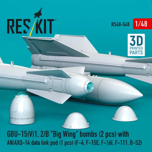 ResKit Models GBU-15(V)1, 2/B – nagy szárnyas bombák, 2 db + AN/AXQ-14 adatkapcsolati konténer, 1 db