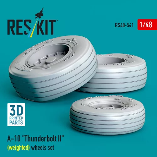 ResKit Models A-10 Thunderbolt II (weighted) wheels set (3D Printed) - A-10 Thunderbolt II – terhelt állapotú kerékkészlet