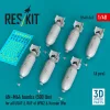 ResKit Models AN-M64 bombs (6 pcs) (500 lbs) for all USAF & RAF of WW2 & Korean War (3D Printed) - bombák, 500 fontos, 6 db