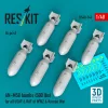 ResKit Models AN-M58 bombs (6 pcs) (500 lbs) for all USAF & RAF of WW2 & Korean War (3D Printed) - bombák, 500 fontos, 6 db