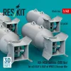 ResKit Models AN-M58 bombs (6 pcs) (500 lbs) for all USAF & RAF of WW2 & Korean War (3D Printed) - bombák, 500 fontos, 6 db