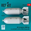ResKit Models MK.36 bombs (2 pcs) (1000 lbs) for all US NAVY & RAF of WW2 & Korean War (3D Printed) - bombák, 1000 fontos, 2 db