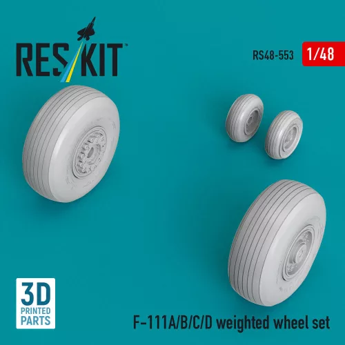 ResKit Models F-111A/B/C/D weighted wheel set (3D Printed) - terhelt állapotú kerékkészlet