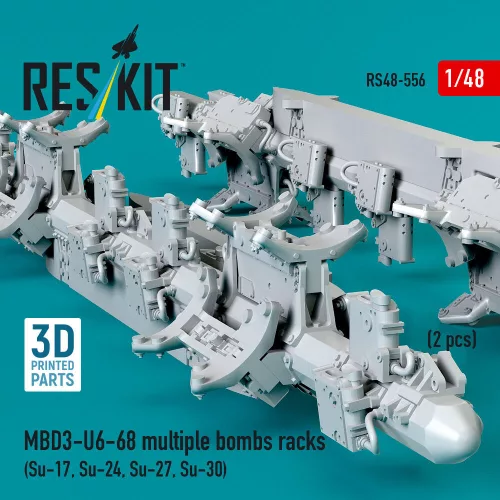 ResKit Models MBD3-U6-68 multiple bombs racks (2 pcs) (3D Printed) - MBD3-U6-68 – többes bombafelfüggesztő keretek, 2 db