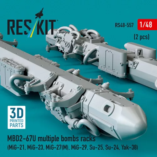ResKit Models MBD2-67U multiple bombs racks (2 pcs) (3D Printed) - MBD2-67U – többes bombafelfüggesztő keretek, 2 db