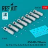 ResKit Models OFAB-100-120 bombs (8 pcs) (Su-7, Su-17, Su-24, Su-25, Su-27, Su-30, MiG-21, MiG-27) (3D Printed) - OFAB-100-120 – bombák, 8 db