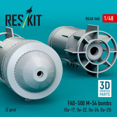 ResKit Models FAB-500 M-54 bombs (2 pcs) (Su-17, Su-22, Su-24, Su-25) (3D Printed) - FAB-500 M-54 – bombák, 2 db