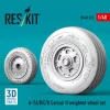 ResKit Models A-7A/B/C/D Corsair II weighted wheel set (3D Printed) - terhelt állapotú kerékkészlet