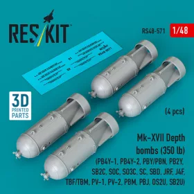   ResKit Models Mk-XVII – mélységi bombák, 350 fontos, 4 db
