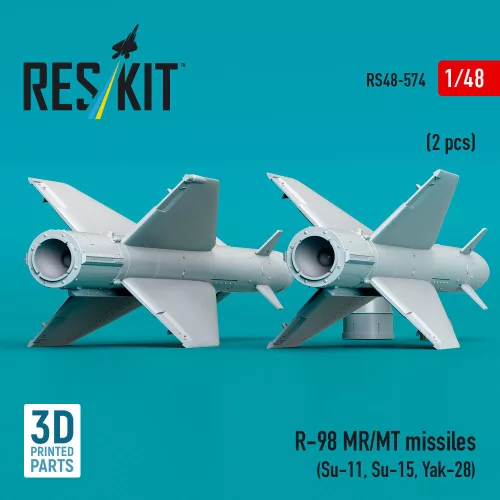 ResKit Models R-98 MR/MT missiles (2 pcs) (Su-11, Su-15, Yak-28) (3D Printed) - R-98 MR/MT – rakéták, 2 db