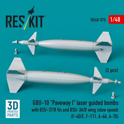 ResKit Models GBU-10 Paveway I – BSU-37/B + BSU-3A/B vezérsíkkal, kis sebességű változat, 2 db