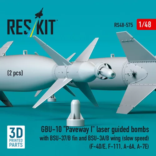 ResKit Models GBU-10 Paveway I – BSU-37/B + BSU-3A/B vezérsíkkal, kis sebességű változat, 2 db